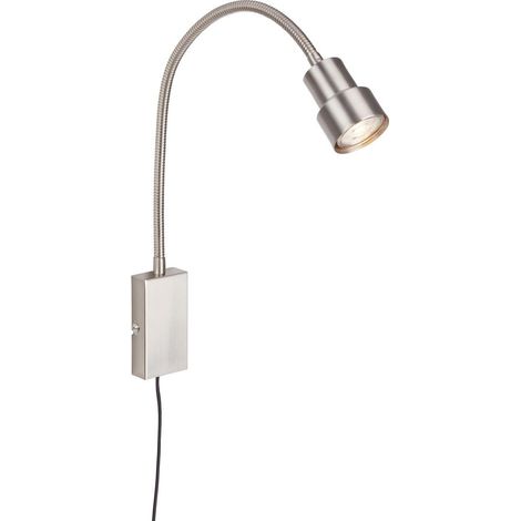 LED Wandleuchte Bettleuchte GU10 Touchschalter Flexarm 3000K Metall Briloner
