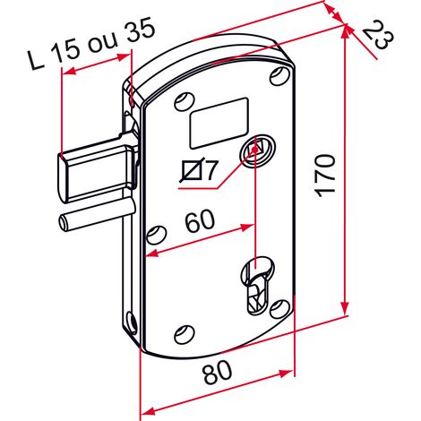 Tirard – Serrure de portail battant à pêne levant 15mm – Boîtier composite résistant aux intempéries – Doigt anti-soulèvement pour sécurité renforcée - GB591003
