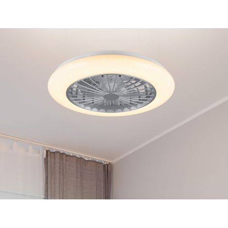 Deckenleuchte mit Ventilator STRALSUND Fernbedienung & Sternenhimmel, Ø 50cm