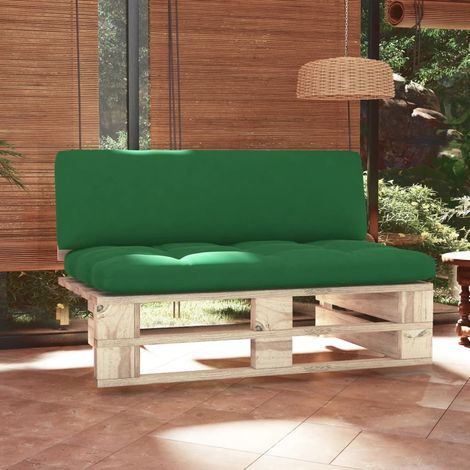 Canapé central palette de jardin bois de pin imprégné (1/5)