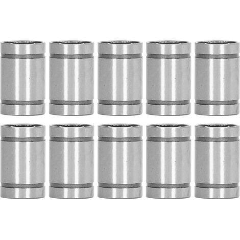 Lot de 10 roulements à billes linéaires en acier allié, diamètre intérieur 6 mm, diamètre extérieur 12 mm, longueur 19 mm (LM6UU) pour machines et équipements. (1/5)