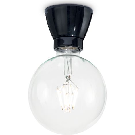 Plafoniera Moderna Winery Porcellana - Ceramica Nero 1 Luce E27 (1/3)