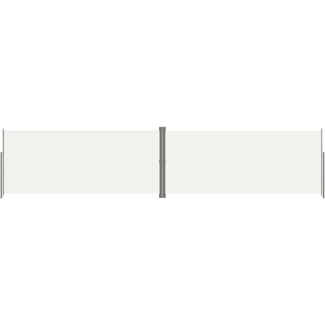 Auvent paravent store brise-vue latéral rétractable de patio jardin terrasse balcon protection visuelle écran 220 x 1000 cm crème