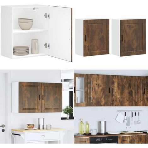 vidaXL Küchen-Hängeschränke 2 Stk. Porto Räuchereiche Holzwerkstoff (1/5)