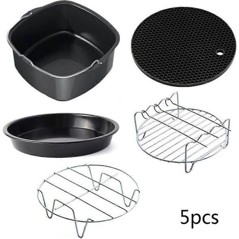 7-Zoll-Heißluftfritteusen-Zubehörset, 5-teilig, hochwertig, für Gowise, Phillips und Cozyna