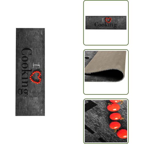 Tappetino per cucina - vidaXL Tappetino da Cucina Lavabile Cooking 60x180 cm - Tappetino per ingresso