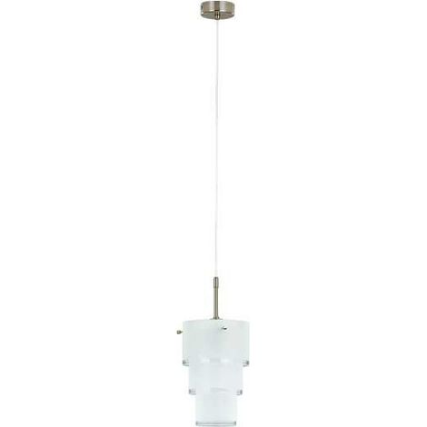 Alfa CREO Modern Pendant Ceiling Lamp, Triple Round Glass Shade, Chrome/Silver & White, 1xE27 (Max 15W) Dimmable, 17 cm, 100 cm Drop, Living/Dining Room