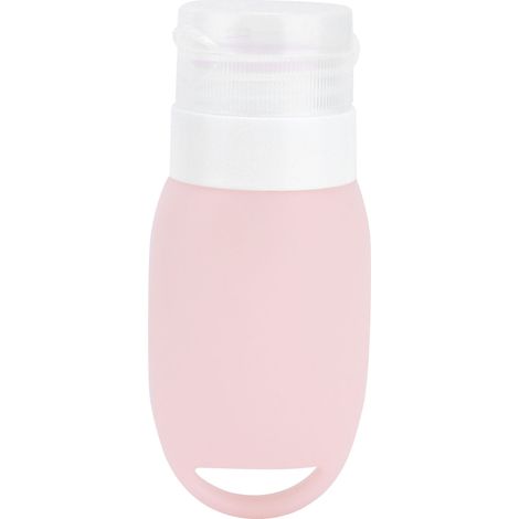 Flacon en silicone vide et portable pour shampoing et lotion, idéal pour les voyages et la maison (rose) (1/5)