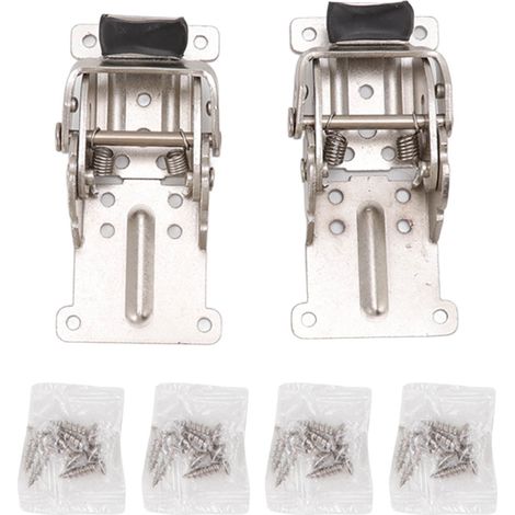 Set di 2 cerniere pieghevoli autobloccanti a 180 gradi in lega di zinco, complete di 24 viti, per ante di armadi, guardaroba e tavoli.
