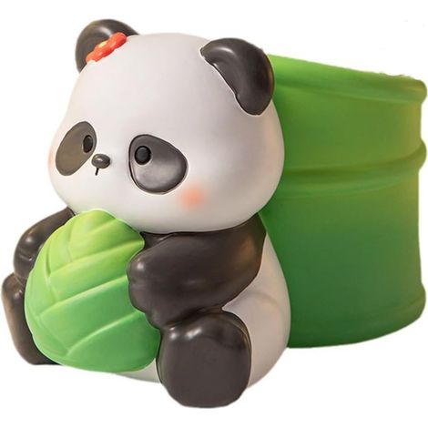 Kreativer Panda-Stiftehalter aus Kunstharz, Geschenkidee zum Schulanfang, stilvolle Schreibtischdekoration und Aufbewahrungsmöglichkeit