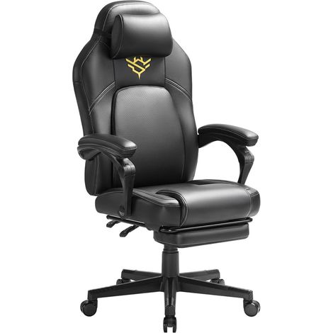 Sedia da gaming sedia da ufficio ergonomica con poggiapiedi sedia da gaming con poggiatesta similpelle altezza regolabile nera 120006073