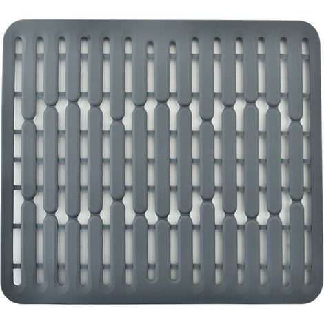 32,5 x 28,5 x 1 cm, Gris - Tapis d'évier en silicone gris, protège-évier, tapis d'égouttage, tapis de séchage (1/5)