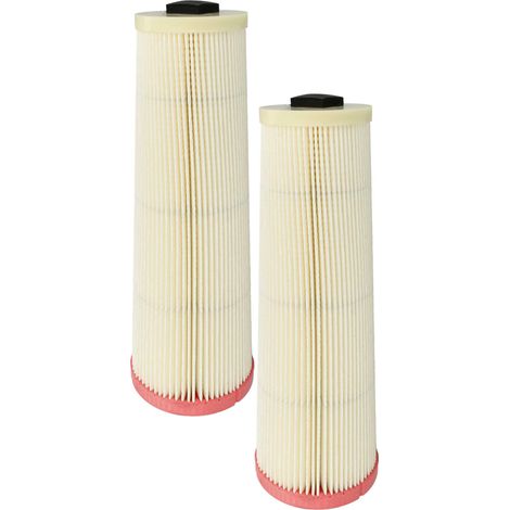 vhbw 2x Filter compatible with Dustcontrol DC 2800, 1800, 2900 eco Vacuum Cleaner - HEPA filter Orange White