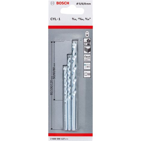 Bosch CYL-1  juego brocas  piedra 3  pzs. 5/6/8  mm - 2608590127