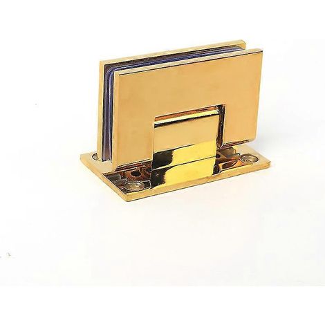 Charnière de porte en verre à 90° pour salle de douche, avec fixation en acier inoxydable chromé doré. Accessoires pour salle de bain. (1/5)