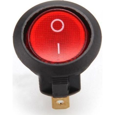 Interrupteur A Bascule Bipolaire ON OFF Rouge 3 Broche 20mm (1/4)