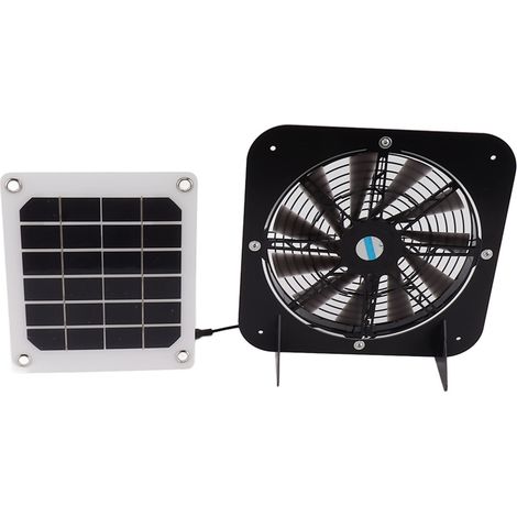 Ventilateur solaire 100W avec panneau solaire et ventilateur 34cm étanche, refroidissement et ventilation pour niche (1/5)