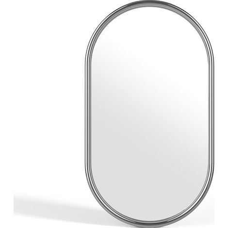 Specchio ovale in alluminio L. 40 x H. 70 cm Cromato - REFLEYA