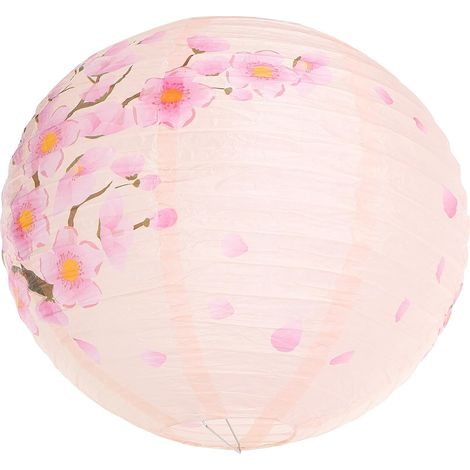 Lanternes en Papier Japonaises 35 CM Rose Motif Floral Pliable pour Décoration Suspendue Lors de Mariages, Réceptions et Fêtes la Maison (1/5)