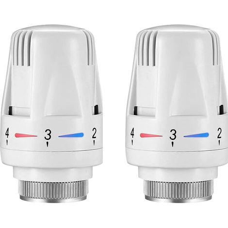2 pièces Tête de radiateur thermostatique, M30 x 1,5, réglage automatique, protection antigel, pour radiateur central (1/5)