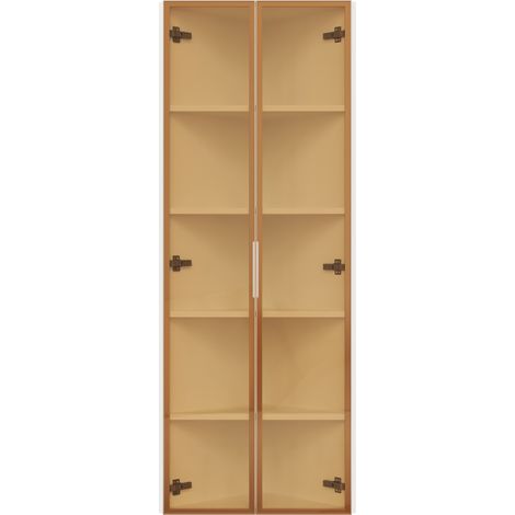 Vitrina de esquina de vidrio LED 62 x 35 x 160 cm blanca (1/5)