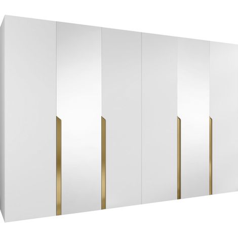 Armoire Hartford 588, Blanc, 202x300x52cm, Portes d'armoire: Avec des charnières, Nombre d'étagères: 0 (1/5)