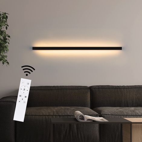 GBLY Applique murale LED d'intérieur noire à intensité variable 100 cm, moderne, 15 W, lampe de couloir, éclairage mural pour couloir, escalier, salon, chambre d'enfant, chambre à coucher (1/5)