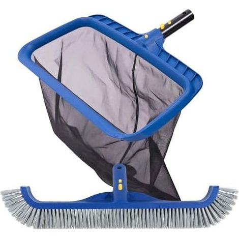 Schwimmbadreinigungsset, feinmaschiges Poolskimmernetz & 45 cm Bürste, stabiler Rahmen, professioneller Kopf für - (1/5)