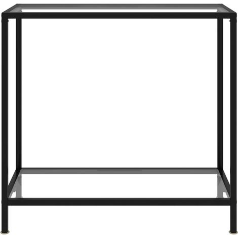 Table console，Table d'appoint，Bout de canapé，Meuble d'entrée Transparent 80x35x75 cm Verre trempé
