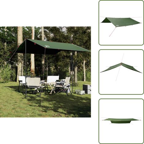 The Living Store Tarp Grün 300x294 cm Wasserdicht - Zelte - Campingzelt - Regenschutz - Wasserdichte Plane - Polyesterzelt (1/5)