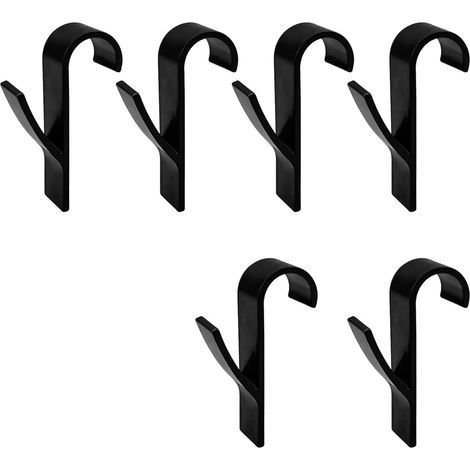 Set di 6 ganci portasciugamani per bagno, appendini, ganci per radiatore per bagno e cucina, WC (nero) (1/5)