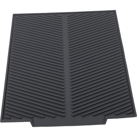 Tapis égouttoir à vaisselle extra large, en silicone résistant à la chaleur (gris) (1/5)