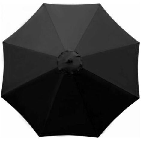 Ersatzbezug für Sonnenschirm - 8 Streben - Durchmesser 3m - Wasserdicht - UV-Schutz - Ersatzstoff - Schwarz