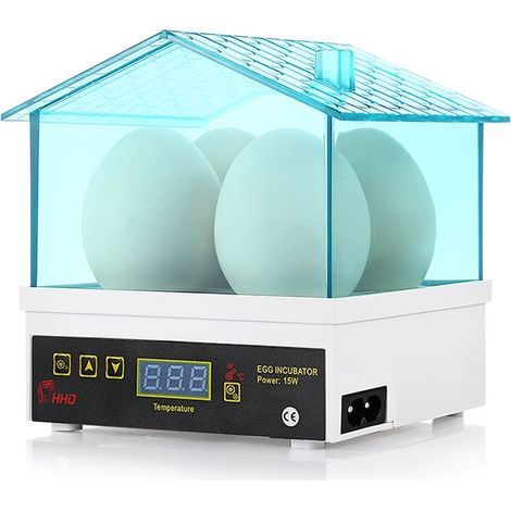 Incubateur pour éclosion d'œufs - Capacité de 4 œufs - Visualisation à 360° pour œufs de poule, canard et caille (bleu) (1/2)