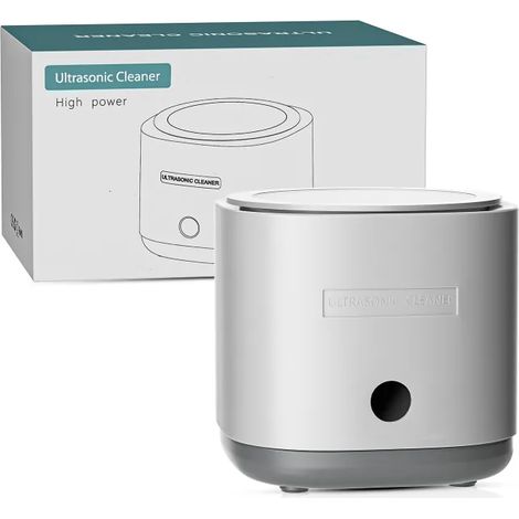 Nettoyeur ultrasonique pour prothèses dentaires, 42 kHz, réservoir d'eau de 180 ml, nettoyage en 5 minutes par simple pression d'un bouton, convient aux instruments dentaires, bijoux, etc. (1/5)