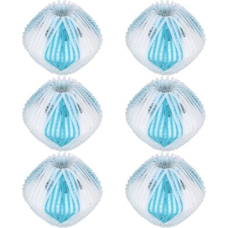 6 Boules de lavage anti-peluches pour machine à laver, bleu et blanc, outil de nettoyage des vêtements (1/5)