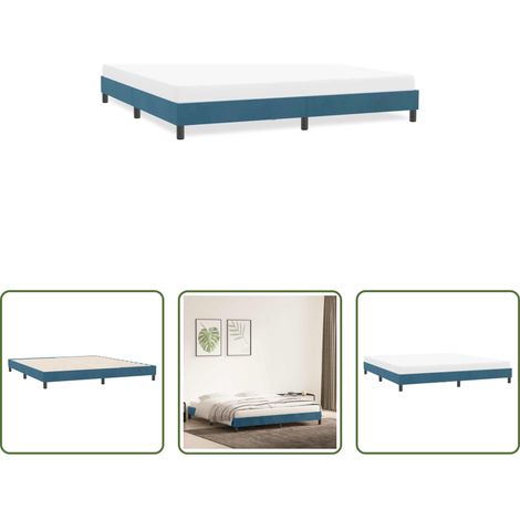 vidaXL Matratze -  Bettgestell ohne Matratze Dunkelblau 180x210 cm Samt (1/5)