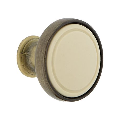 Pomo seta cuero y porcelana para mueble rústico 35mm (1/2)