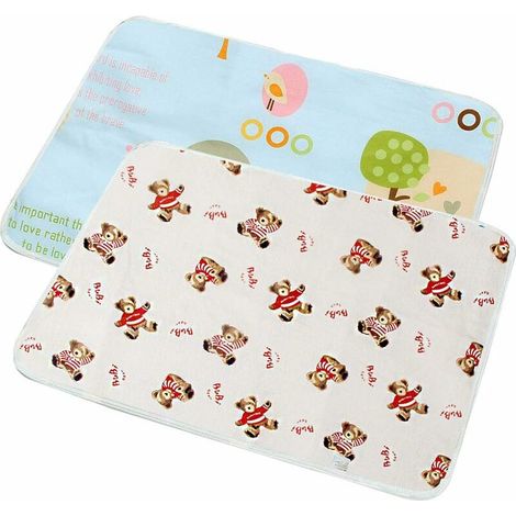 2 Piece Changing Mat, Washable Changing Mat Incontinence Mattress Travel Baby & Toddler Travel Changing Mat, Reusable Urine Mat Cover for Toddler Boys Girls (50 70cm) (1/5)