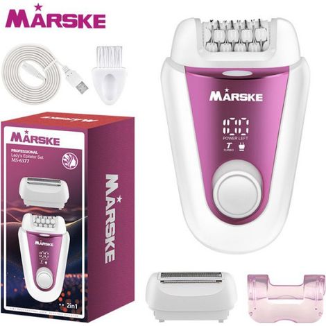 Épilateur Électrique - Technologie Micro-contact - 2 En 1 Jambes Et Zones Sensibles - Violet Blanc (1/5)
