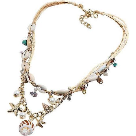 Colliers bohèmes pour femmes, tendance été, pendentif étoile de mer, fait main, coquillage, collier sexy pour filles, long, délicat, multicouche, idéal pour les fêtes (1/4)