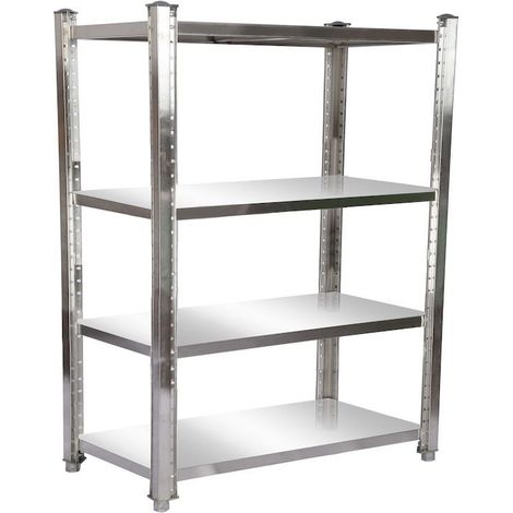 Étagère Inox 150 X 50 X 155 cm étagère 4 niveaux idéal, restaurant, cuisine, snack, boulangerie