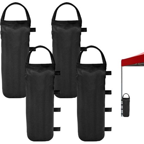 Lot de 4 sacs de sable pour tonnelle, sacs de sable pour tonnelle, sacs de sable pour tonnelle, sacs de sable 420D pour pieds de tonnelle, poids de parasol pour toutes les tentes, auvent, extérieur (1/5)