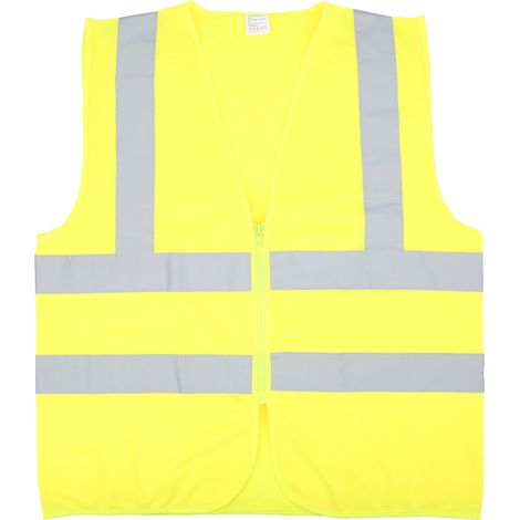 Gilet de Sécurité Réfléchissant Jaune Fluorescent avec Mailles Respirantes pour Cyclisme (1/5)