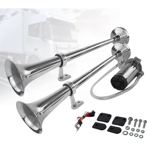 12V Klaxon Voiture, 150db Trompette Tracteur(Deux Paquets) Le DiamèTre De 450 Mm Convient à Une VariéTé De ModèLes Pour Voiture Camion Tracteur Moto Et Bateau Etc (1/5)