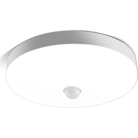 Plafonnier-1 Pièce Plafonnier LED Detecteur de Mouvement et Luminosité Crépusculaire 8W 6000K Blanc Froid IP56 Étanche Rond Lampe Plafond LED pour Exterieur Intérieur Ø13CM [Classe énergétique E] (1/5)