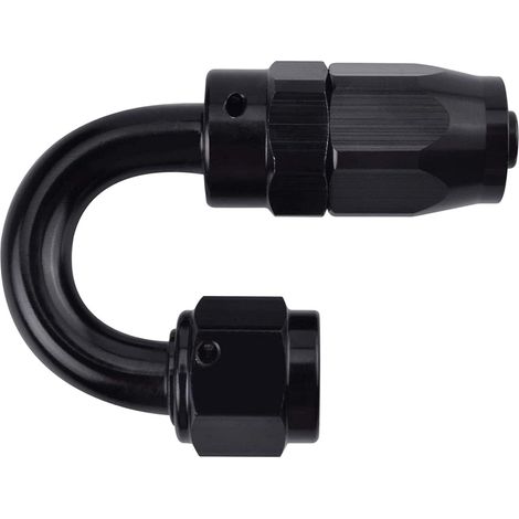 Raccord de tuyau 6AN pivotant à 180°, compatible avec les tuyaux tressés - 1 pièce, noir (1/5)