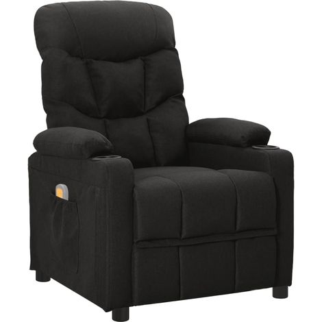 Fauteuil de Massage Relaxation Fauteuil de Luxe pour salon Noir Tissu -BV99403 (1/5)