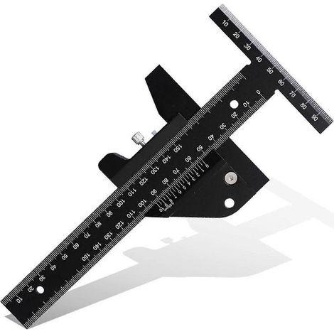 Multifunktionales T-förmiges Lineal für die Holzbearbeitung, aus Aluminiumlegierung
