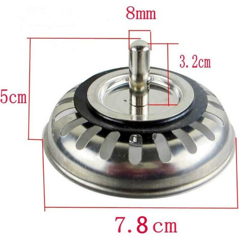 Bonde À Panier 78 mm Avec Tige De Levage 50 X 78 mm 24 Fentes Compatible Avec Blanco Pour Soupape (1/5)